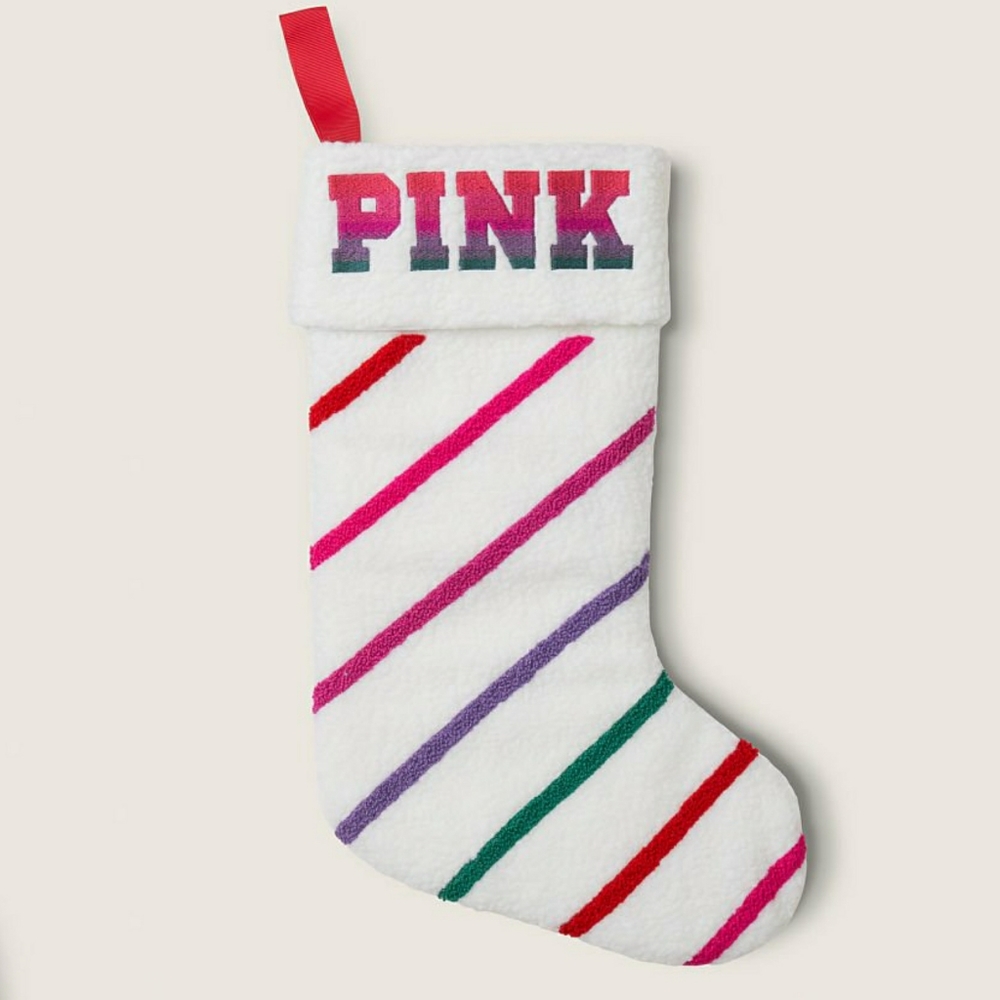 PINK VS Christmas Sherpa Stocking boot socks